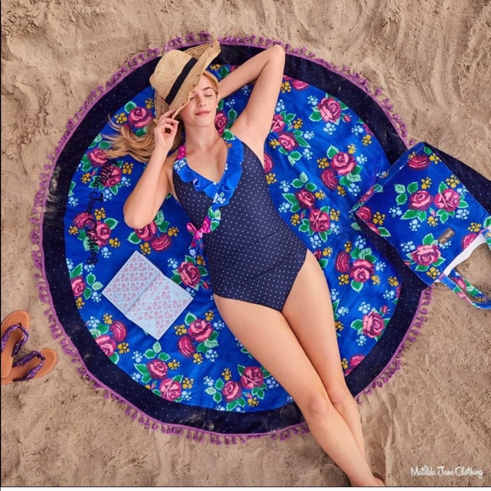 Matilda Jane Beach Blanket with matching tote
